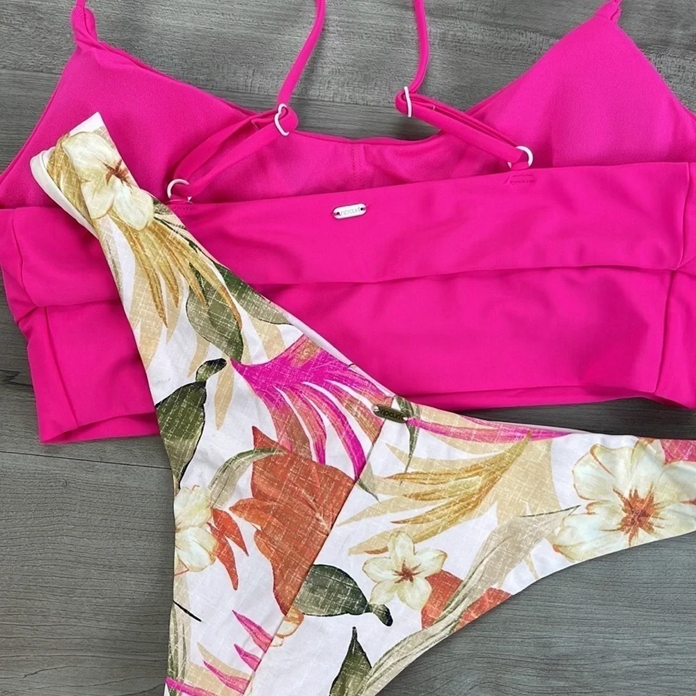 ☀️RIP CURL☀️ BRIGHTS SCOOP CROP NORTH SHORE SKIMPY PANT BIKINI SET